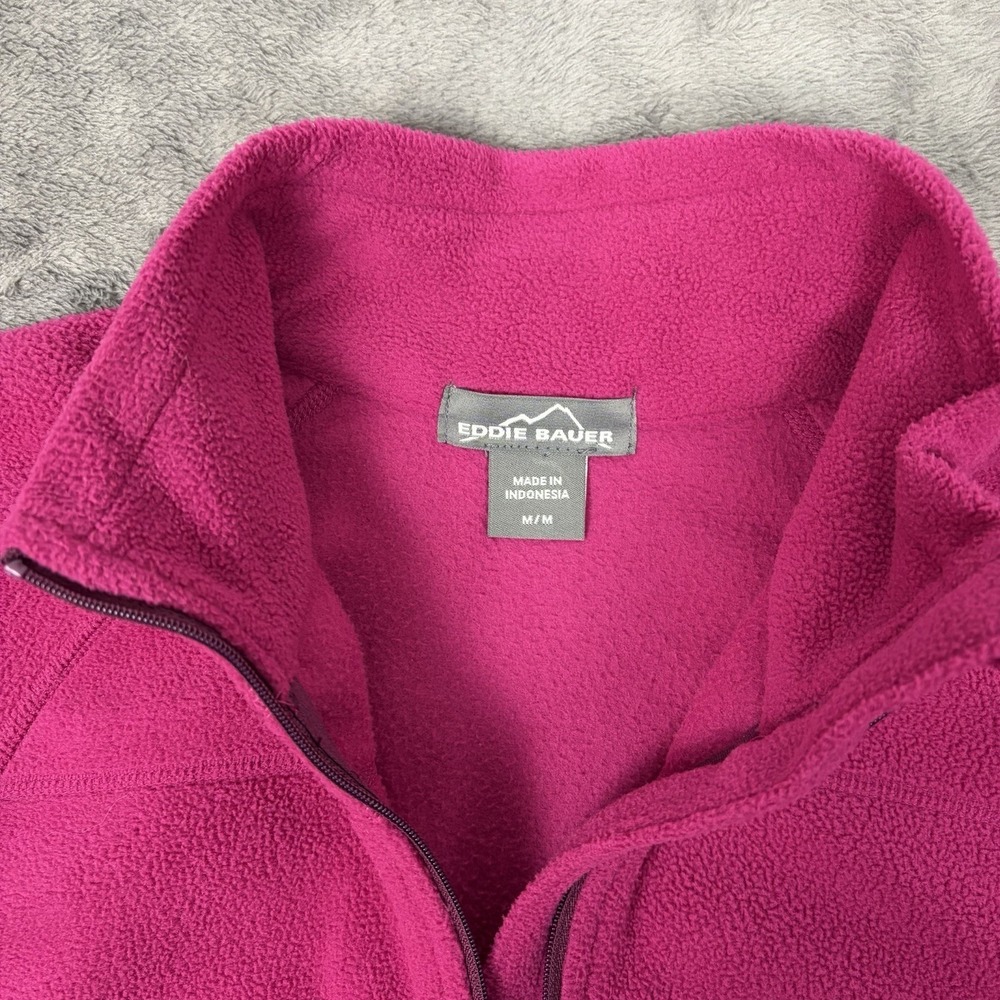Eddie Bauer Women's Quarter Zip Medium Top Long Sleeve Pink Athletic Hiking Hot - Picture 3 of 8